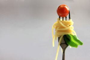 pasta on a fork