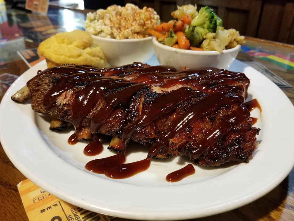 BBQ ribs plated