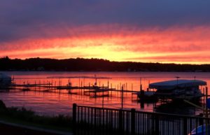 sunset in Bemus Point NY